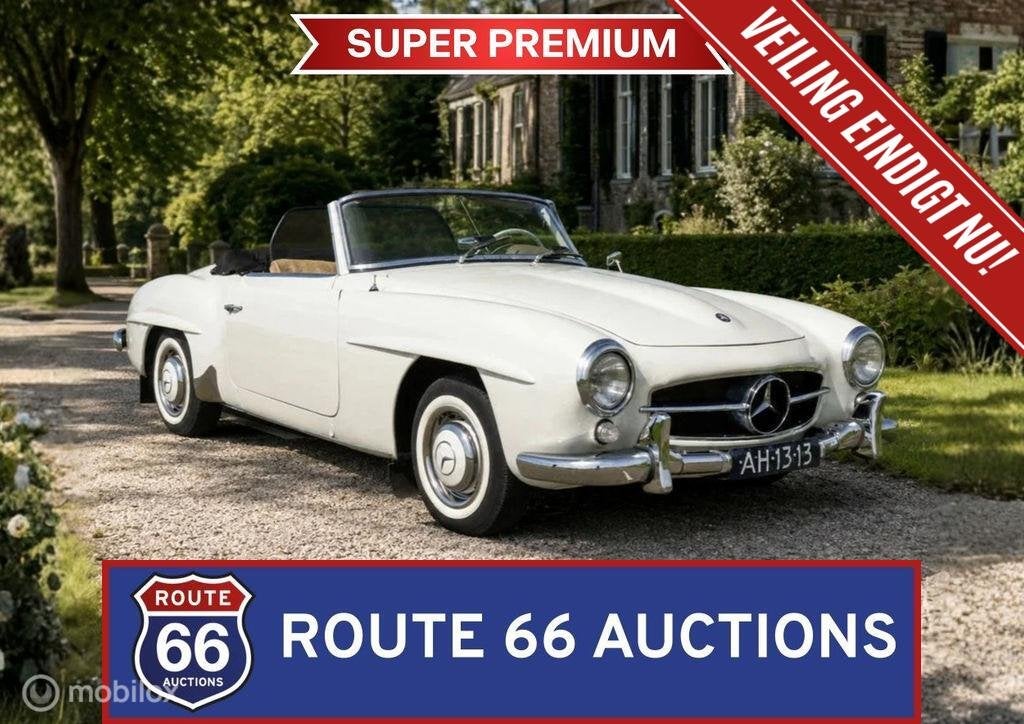 Mercedes-Benz 190 SL | 1960 | Route 66 Auctions, Auto's, Zwart, Mercedes-Benz, Bedrijf, Handgeschakeld
