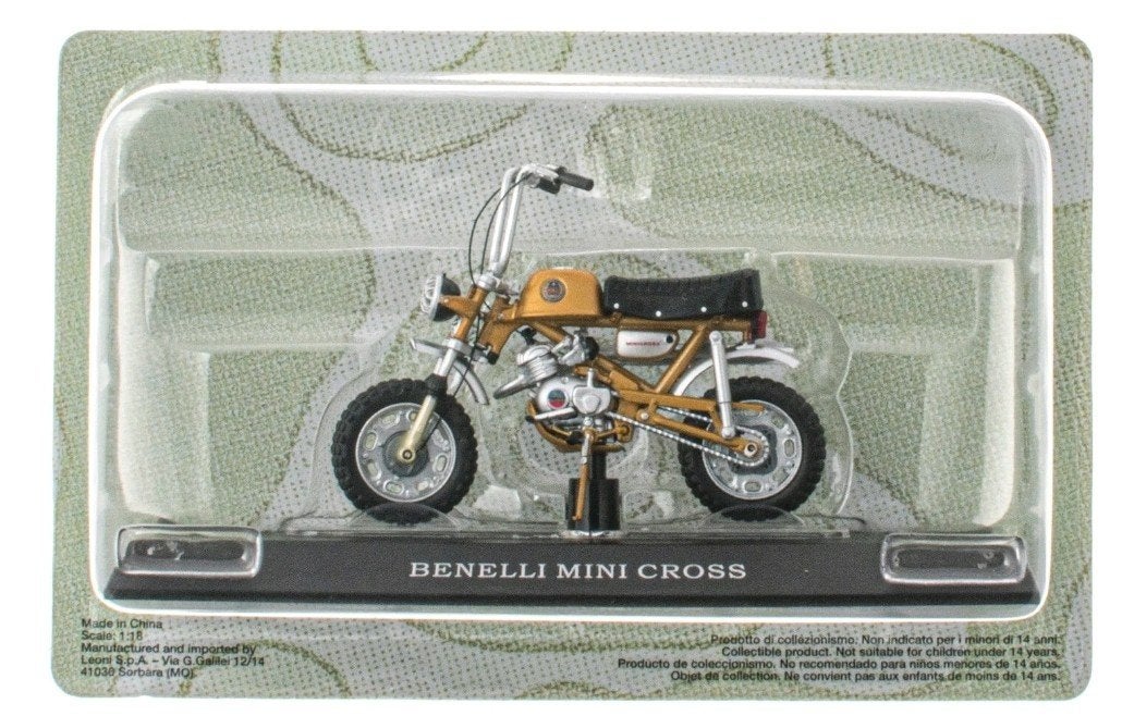 Benelli Mini Cross, brommer, goud 1:18 in ongeopende blister, Ophalen of Verzenden