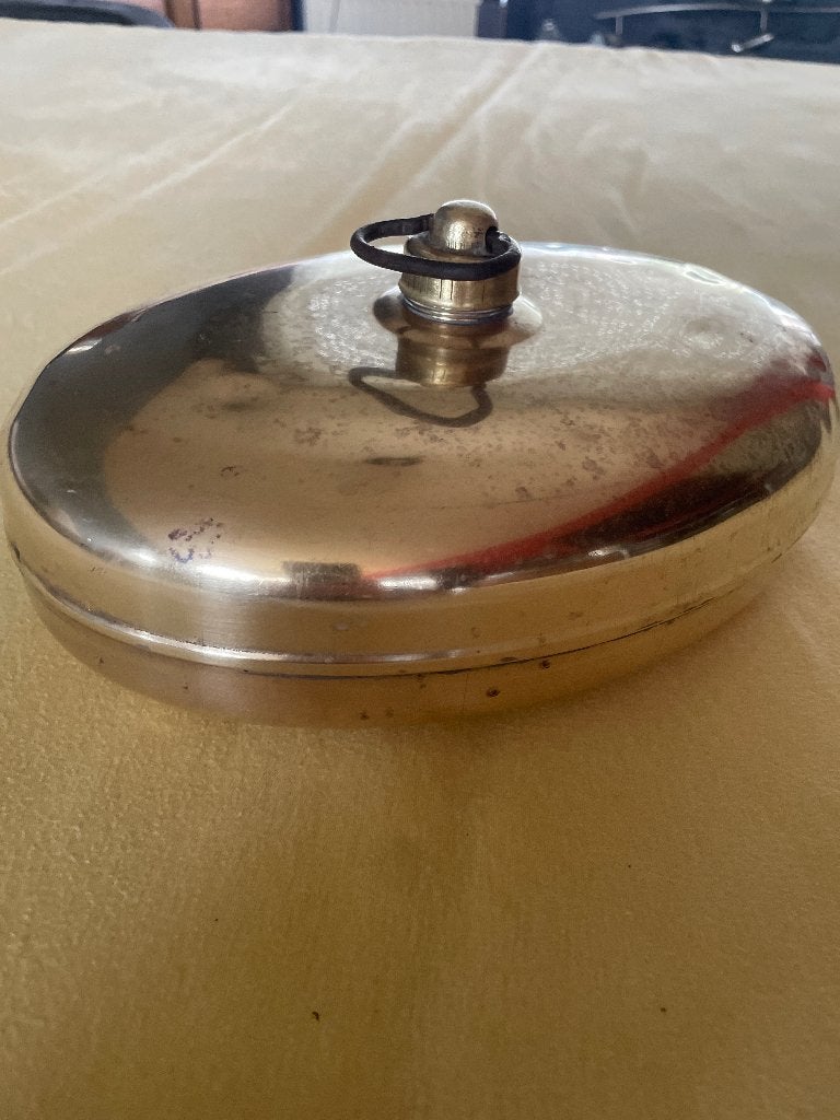 Koperen warmwaterkruik (bedwarmer)  Donkere gebieden= light, Ophalen