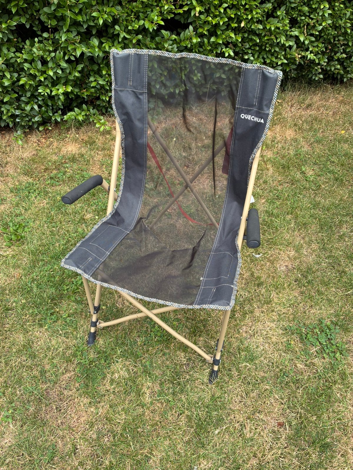 Quechua opvouwbare campingstoel – Comfort Armchair Black, Ophalen, Gebruikt