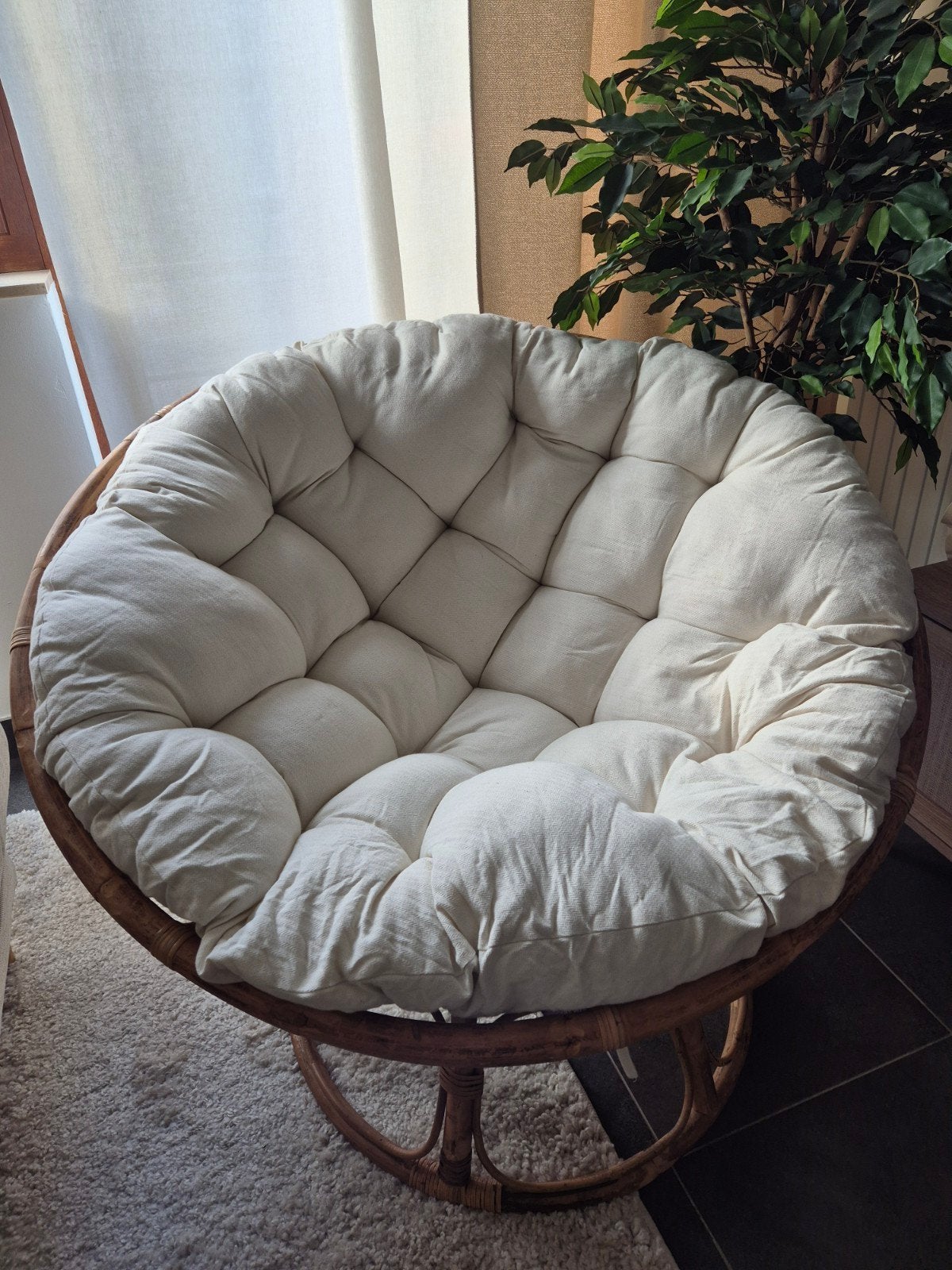 Rotan papasan loungestoel, Ophalen, Zo goed als nieuw