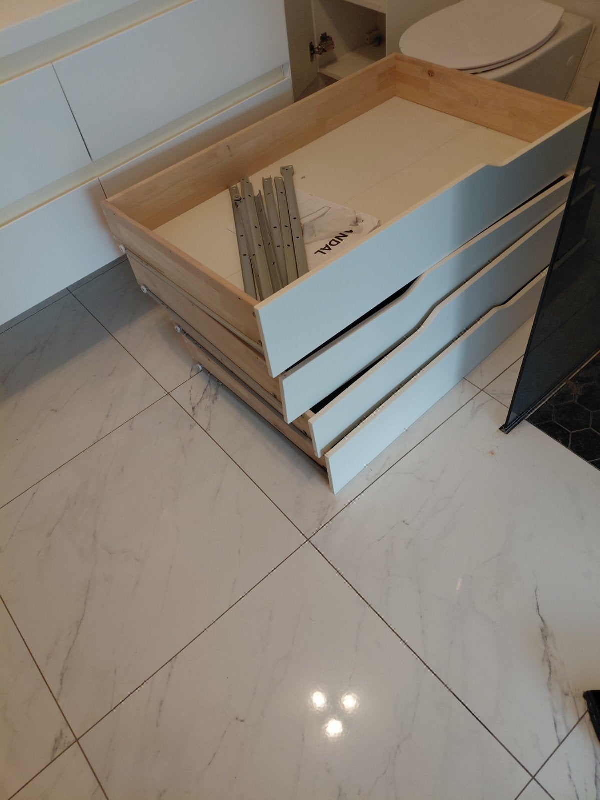 Tiroirs pour lit Ikea Landal, Enlèvement, Utilisé, 200 cm, Deux personnes