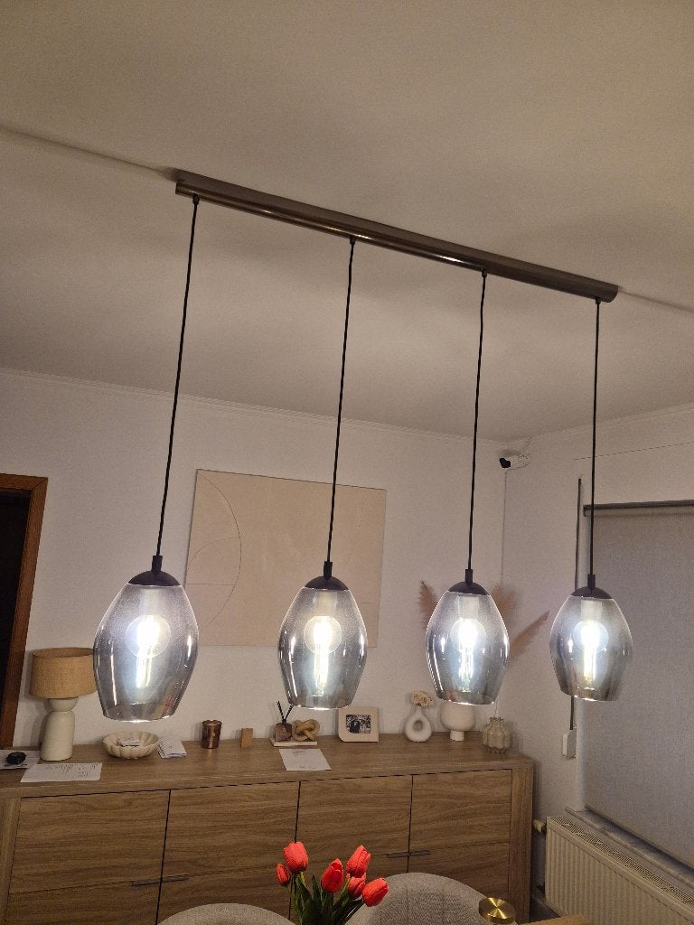 Suspension 4 lampes, Enlèvement, Comme neuf, Verre