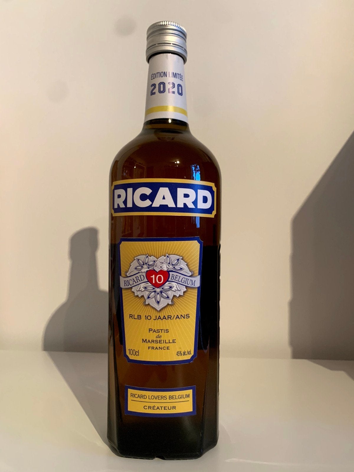 ACHAT BOUTEILLE RICARD 1 LITRE "RICARD LOVERS BELGIUM", Verzamelen, Verzenden, Vol