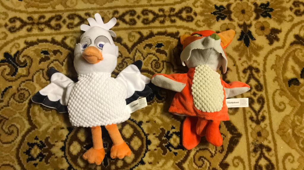 Knuffels handpoppen, Kinderen en Baby's, Speelgoed | Knuffels en Pluche, Verzenden, Zo goed als nieuw