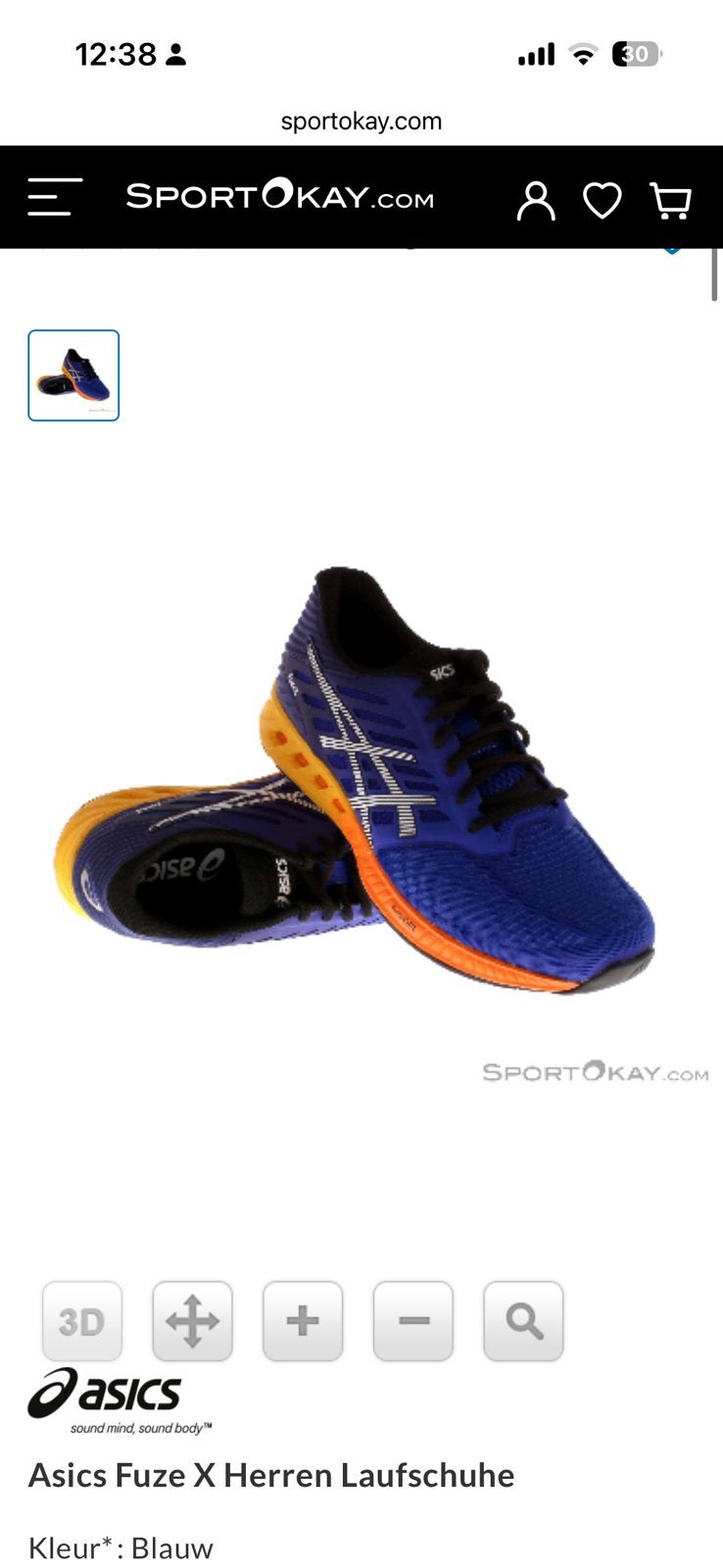 Asics Loopschoenen heren 44, Sports & Fitness, Enlèvement ou Envoi, Comme neuf, Asics