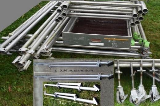 Echafaudage mobile alu L 2.80 m  COMABI  TUBESCA  H 7m, Ophalen, Gebruikt, Overige typen, 5 meter of hoger
