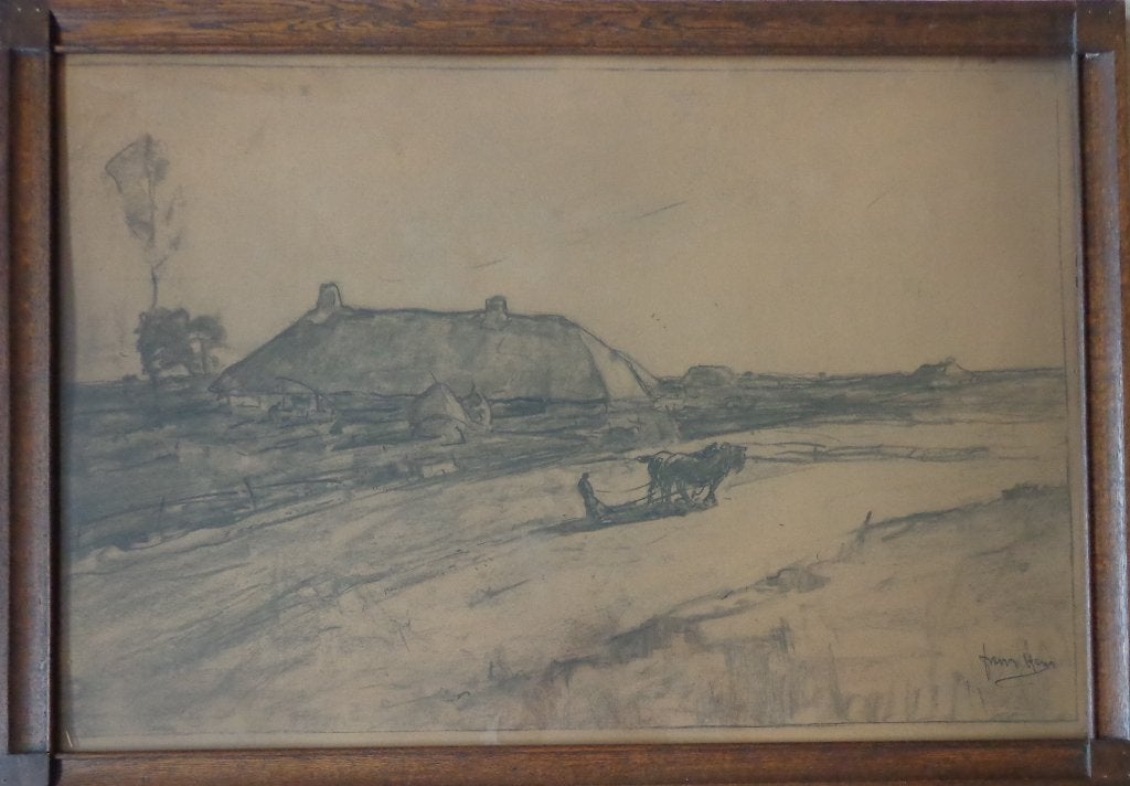 FRANS HENS / LANDBOUWER/ ORIGINEEL WERK / 78x110cm / KADER, Antiek en Kunst, Kunst | Schilderijen | Klassiek, Ophalen, Bijzondere lijst