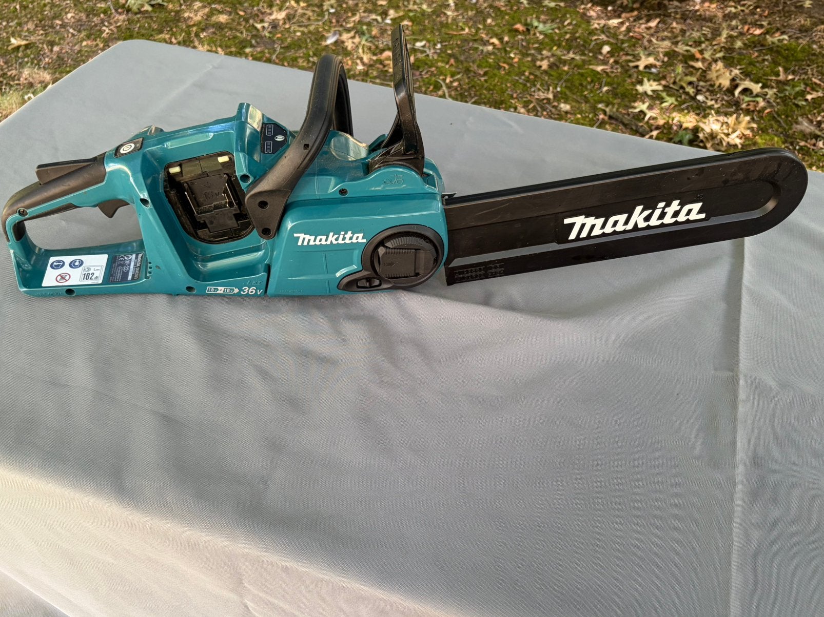 Makita kettingzaag, Ophalen, Gebruikt, Kettingzaag