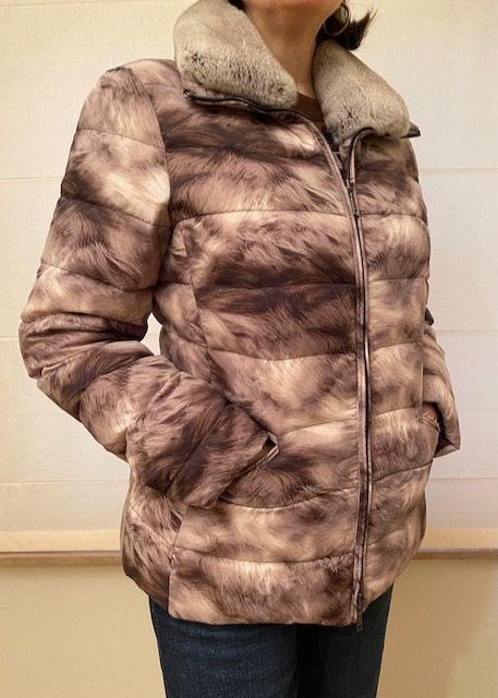 Veste automne/hiver Basler, 40, marron/beige motif "plumes", Neuf, Taille 38/40 (M), Enlèvement ou Envoi, BASLER SPORT