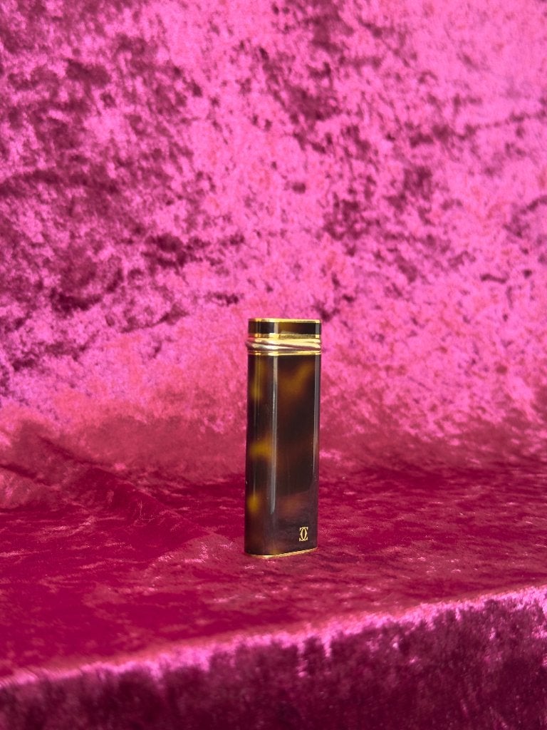 Cartier Trinity Lighter Brown Tortoiseshell Lacquer, Verzenden, Gebruikt, Aansteker
