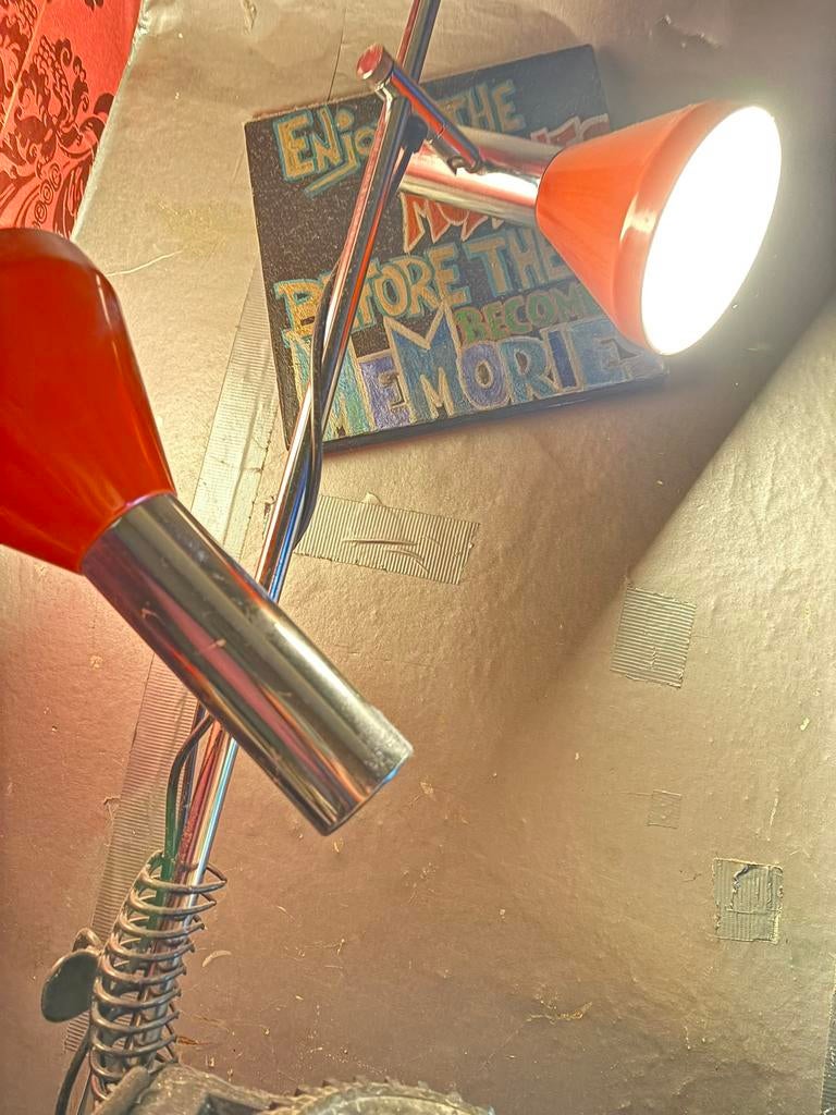 Vintage staande lamp, Ophalen, Metaal of Aluminium, 70s, Vloerspot of Grondspot