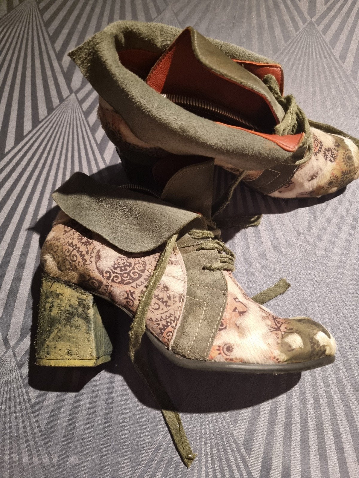 Papucei unieke art‑design enkellaarsjes – maat 38, Kleding | Dames, Schoenen, Bruin, Lage of Enkellaarzen, Ophalen of Verzenden