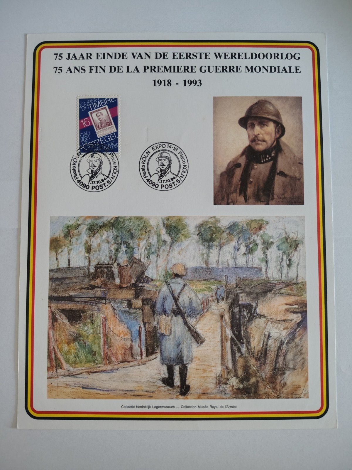 75 JAAR EINDE VAN DE EERSTE WERELDOORLOG 1994, Ophalen of Verzenden