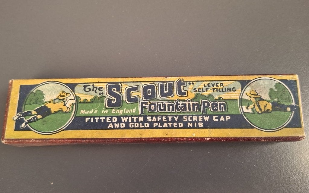 The Scout Fountain pen, lever self filling, vulpen, scouts, Verzamelen, Overige merken, Gebruikt, Met doosje, Ophalen of Verzenden