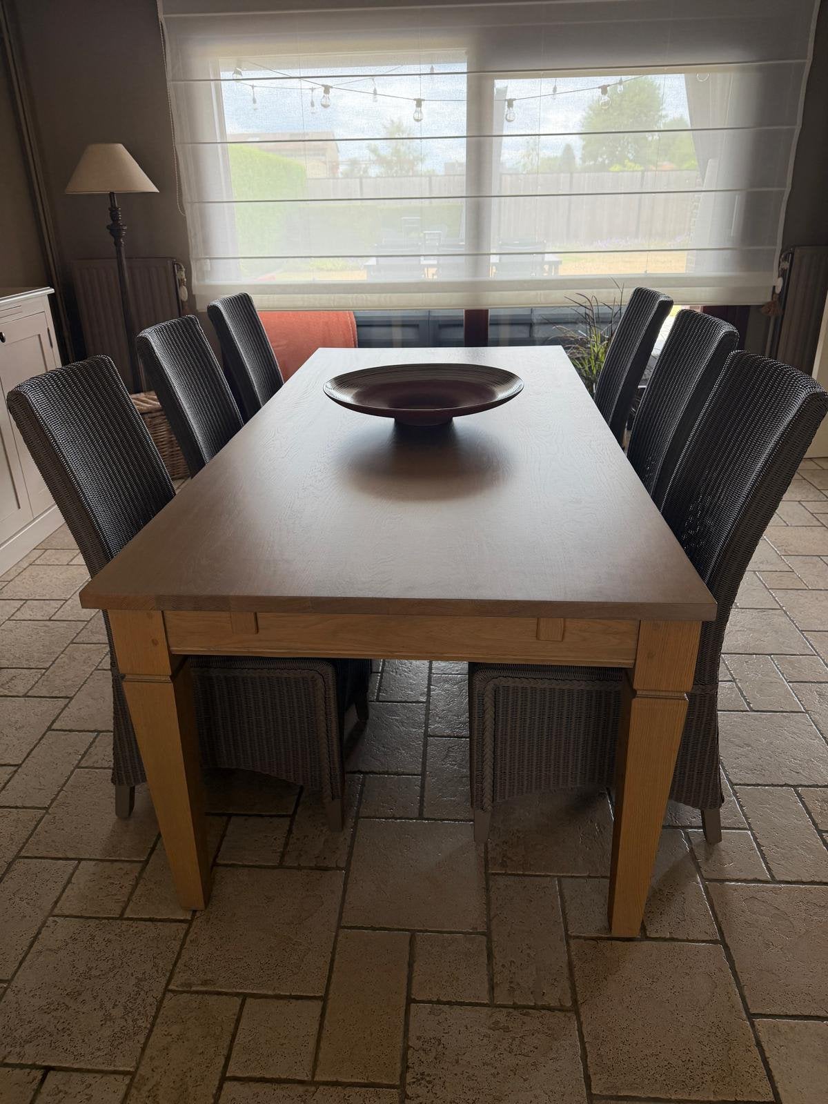 Zes rieten stoelen met kussens, in zeer goede staat, Ophalen, Zo goed als nieuw