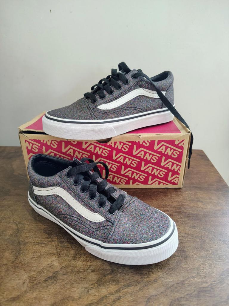 BASKETS NEW Vans Old Skool, noir arc-en-ciel à paillettes, t, Neuf, Enlèvement ou Envoi, Vans, Chaussures