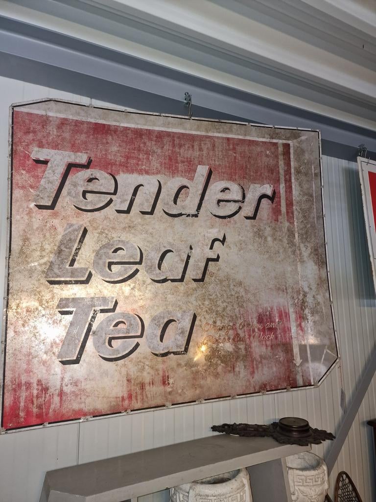 Tender leaf tea reclame bord usa metaal 50jaren, Ophalen