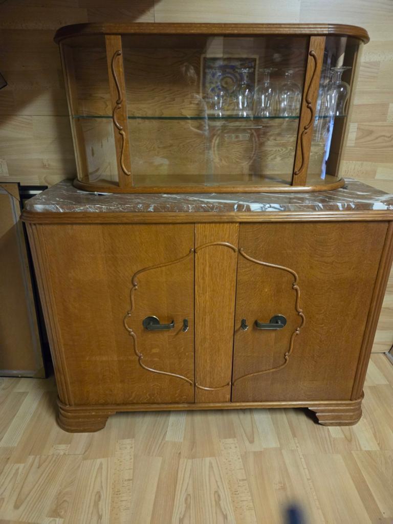 Antieke vintage kast met 2 schuiven, Antiek en Kunst, Antiek | Meubels | Kasten, Ophalen