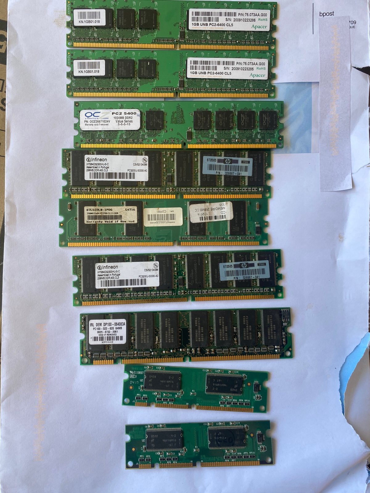RAMs mémoires DDR2 et DDR1 pc tour maison, Informatique & Logiciels, Enlèvement, Comme neuf, DDR2