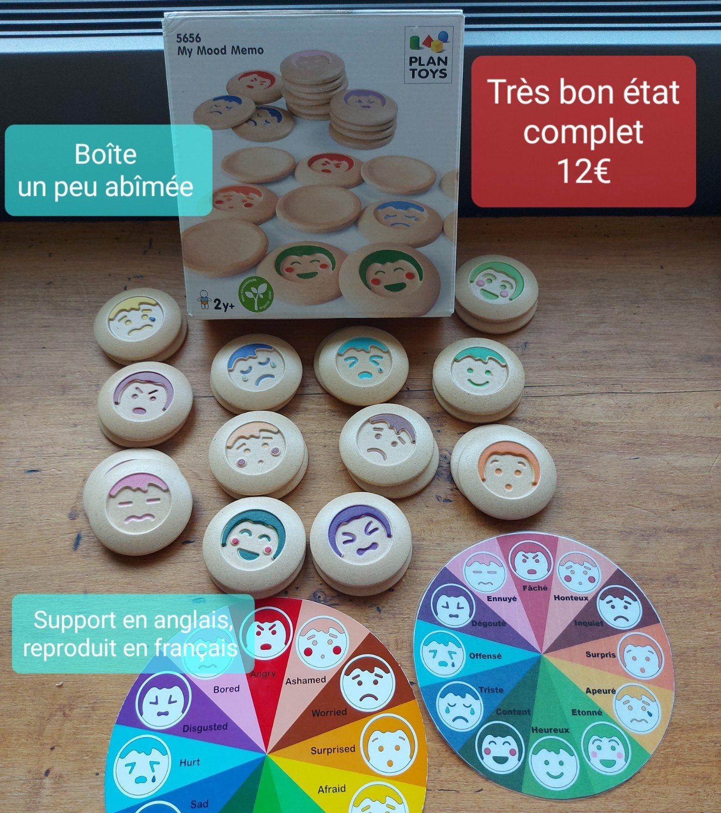 Memo des émotions, en bois, Enlèvement ou Envoi