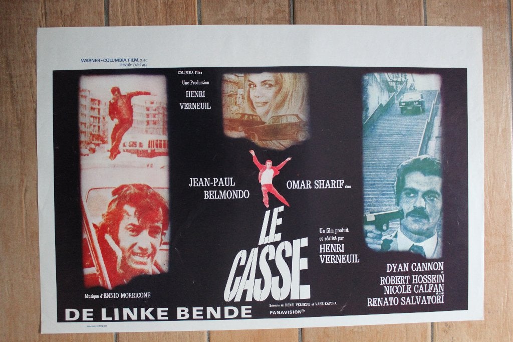 filmaffiche Jean-Paul Belmondo le casse filmposter, Enlèvement ou Envoi, Rectangulaire horizontal, A1 jusqu'à A3, Comme neuf
