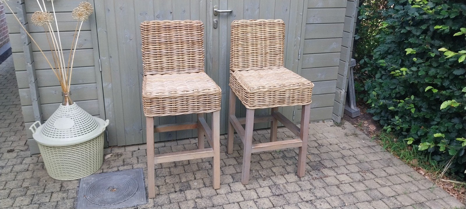 Rotan barkruk, Huis en Inrichting, Stoelen, Ophalen, Twee