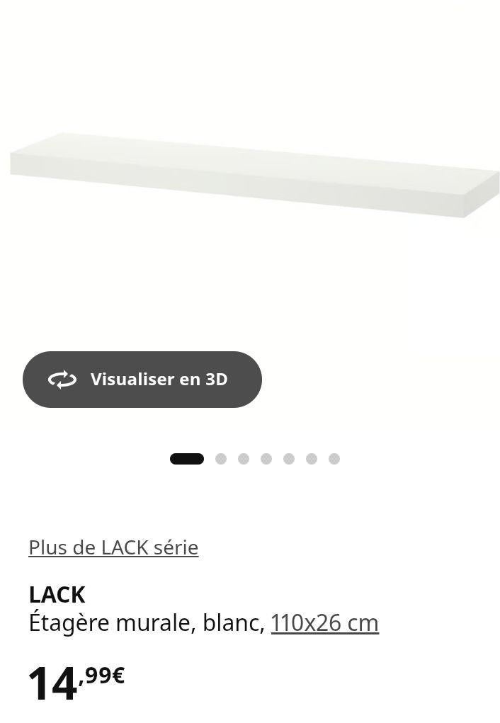 Deux étagères murales Lack de Ikea, Enlèvement, Comme neuf