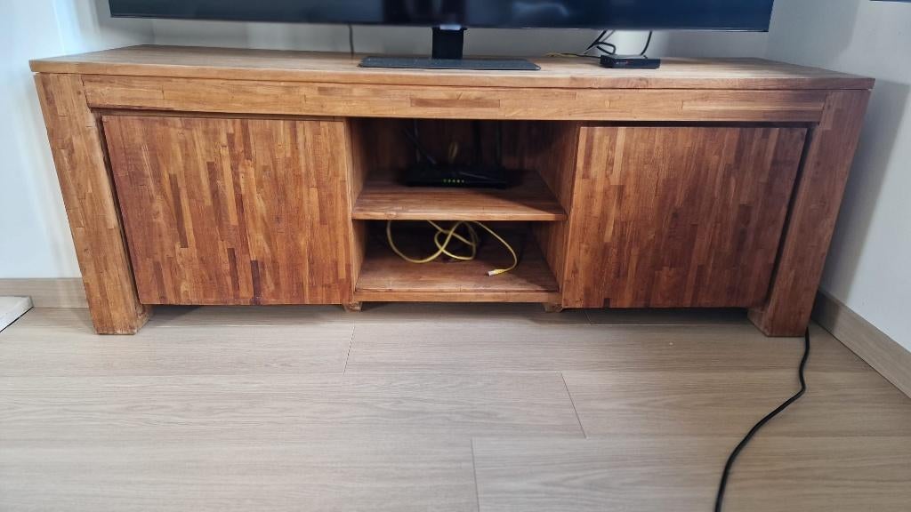 TV kast, Ophalen, 150 tot 200 cm, Hout, Zo goed als nieuw