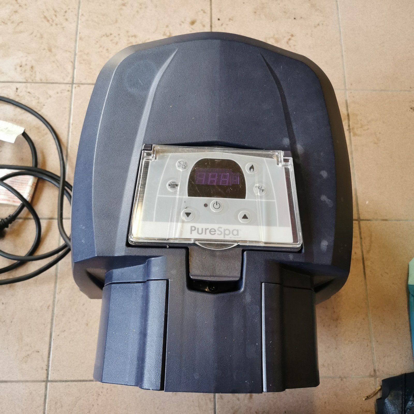 Jacuzzi Intex Purespa voor 4 personen, Tuin en Terras, Ophalen, Gebruikt, Afdekzeil, Opblaasbaar