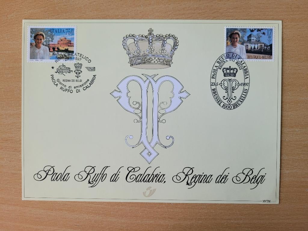 PAOLA RUFFO DI CALABRIA-HERDENKINGSKAART, Postzegels en Munten, Koninklijk huis, Ophalen of Verzenden, Zonder envelop, 1e dag stempel