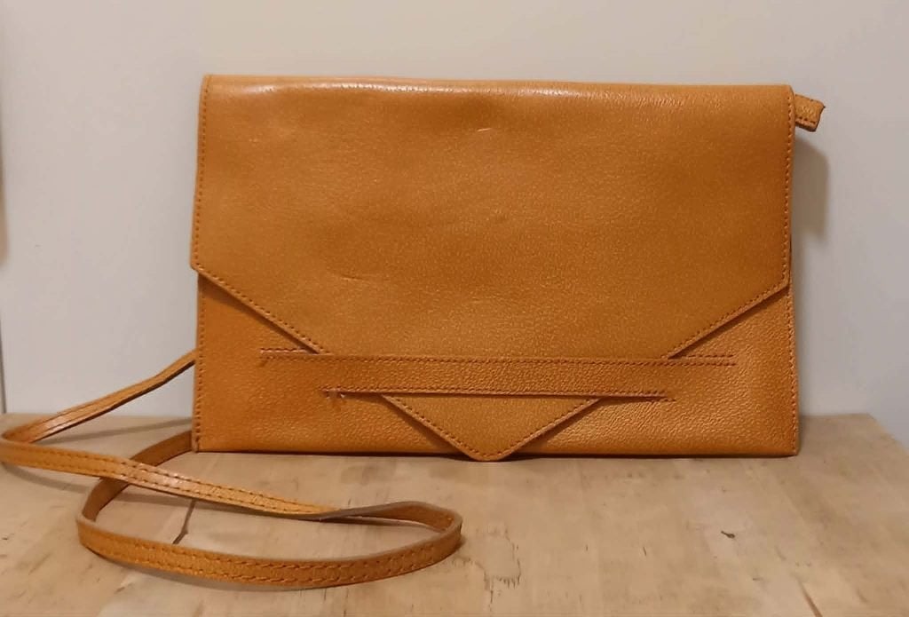 POCHETTE CUIR "VERA PELLE", Enlèvement, Neuf, Brun, Sac à main