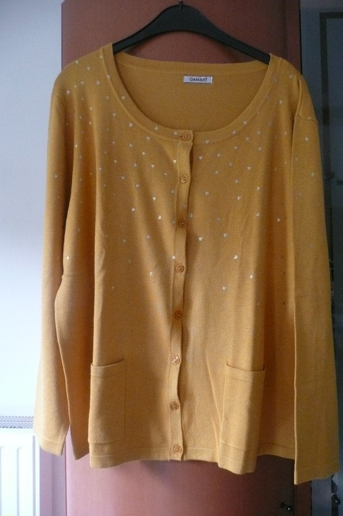 Okergeel setje : truitje en jasje Damart (a429), Kleding | Dames, Geel, Maat 46/48 (XL) of groter, Ophalen of Verzenden, Zo goed als nieuw