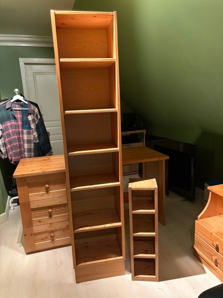 Houten meubels - bureau, commode en kasten, Ophalen, Gebruikt