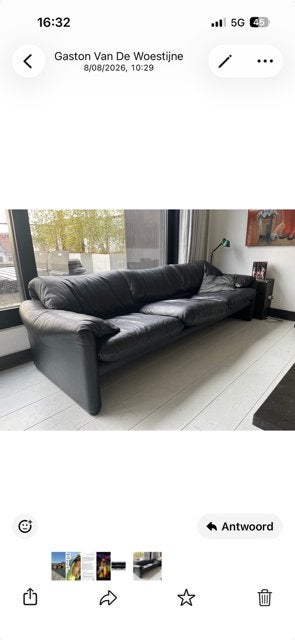 lederen zetel Cassina Maralunga 1950€, Trois personnes, 200 à 250 cm, Utilisé, Cuir