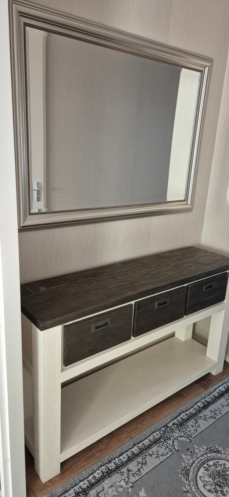 Sidetable wandtafel met lades 140 cm + wand spiegel! WEG=WEG, Ophalen of Verzenden, Zo goed als nieuw, 25 tot 50 cm, 100 tot 150 cm