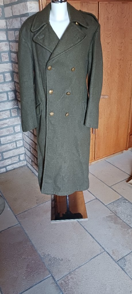 Militaire lange jas 1961 kaki, Ophalen, Zo goed als nieuw, Maat 52/54 (L), Overige kleuren