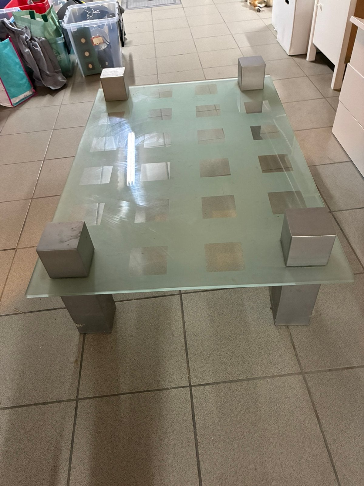Glazen salontafel 120x80x27cm, Ophalen, Gebruikt, 100 tot 150 cm, 50 tot 100 cm