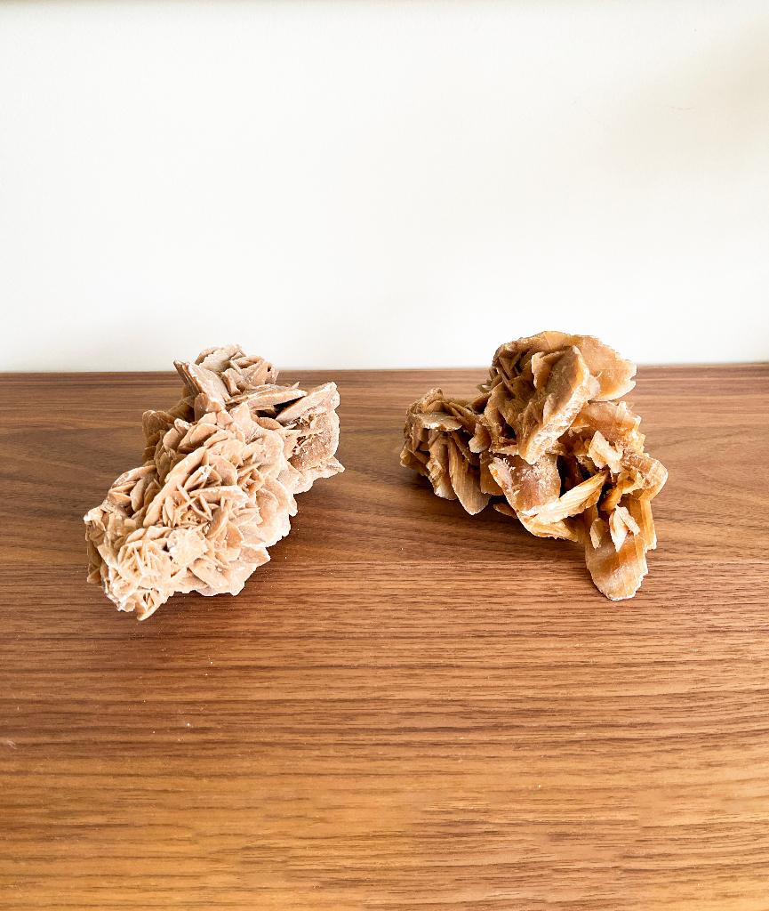 Set van 2 Woestijnrozen – Vintage Natuurstenen Decoratie, Ophalen of Verzenden, Mineraal