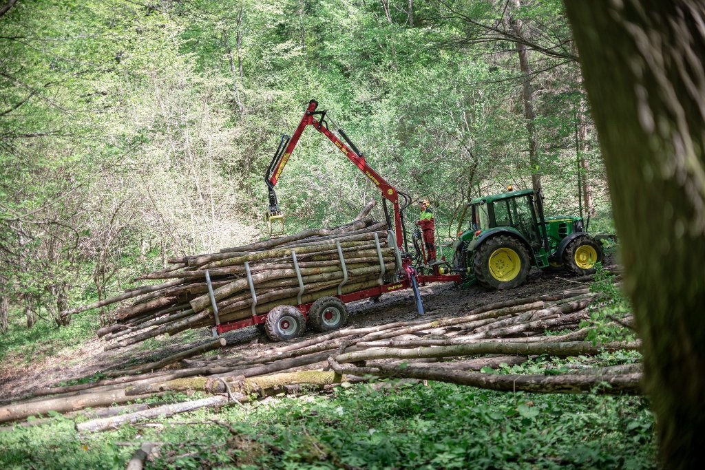 Remorque forestière TAJFUN 14 tonnes pour tracteur, Enlèvement, Neuf