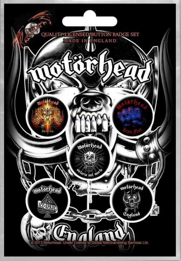 Motörhead button England 5-pack officiële merchandise, Enlèvement ou Envoi, Neuf