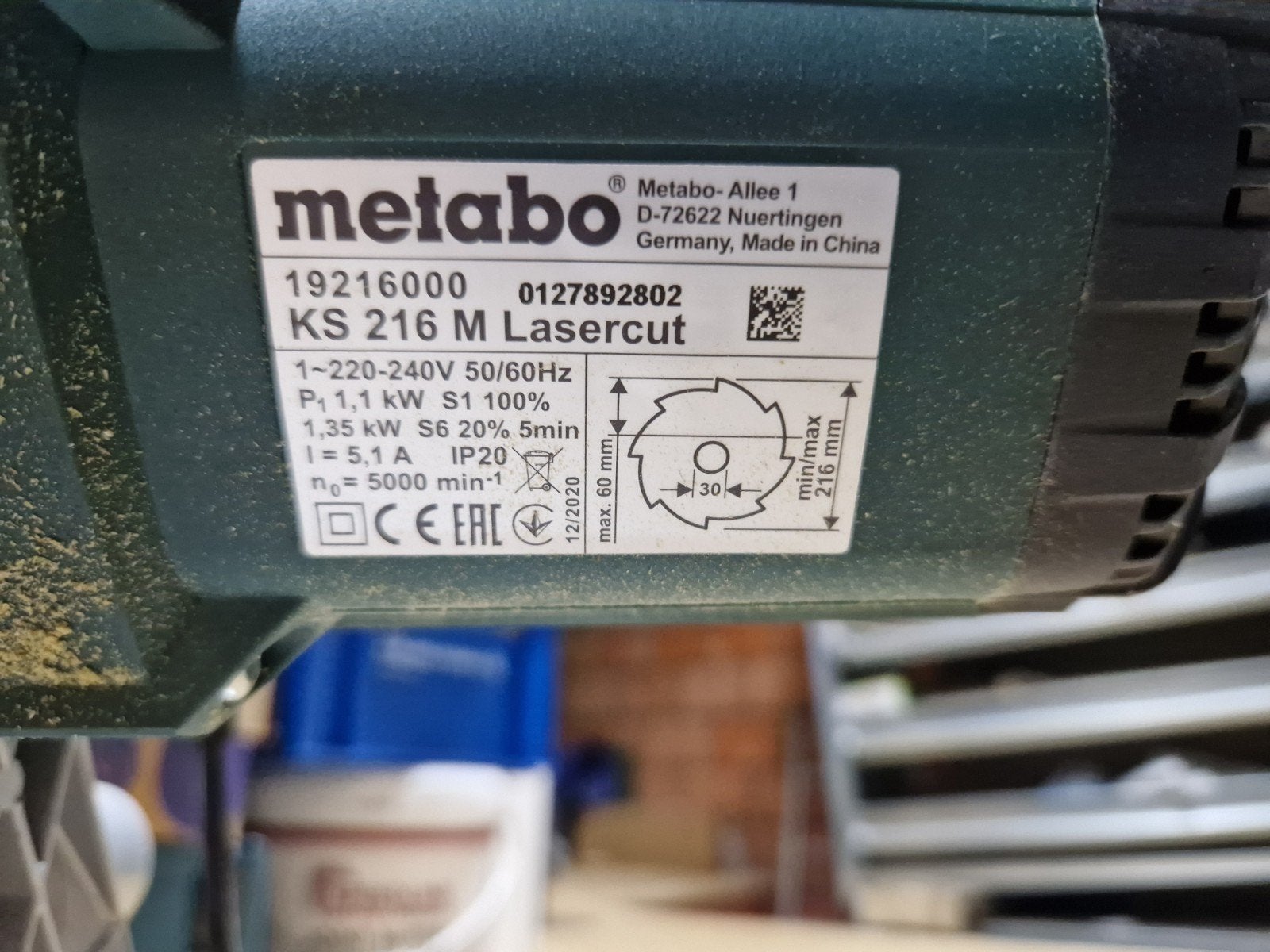 metabo afkortzaag ks216m, Bricolage & Construction, Enlèvement, Comme neuf, Autres types