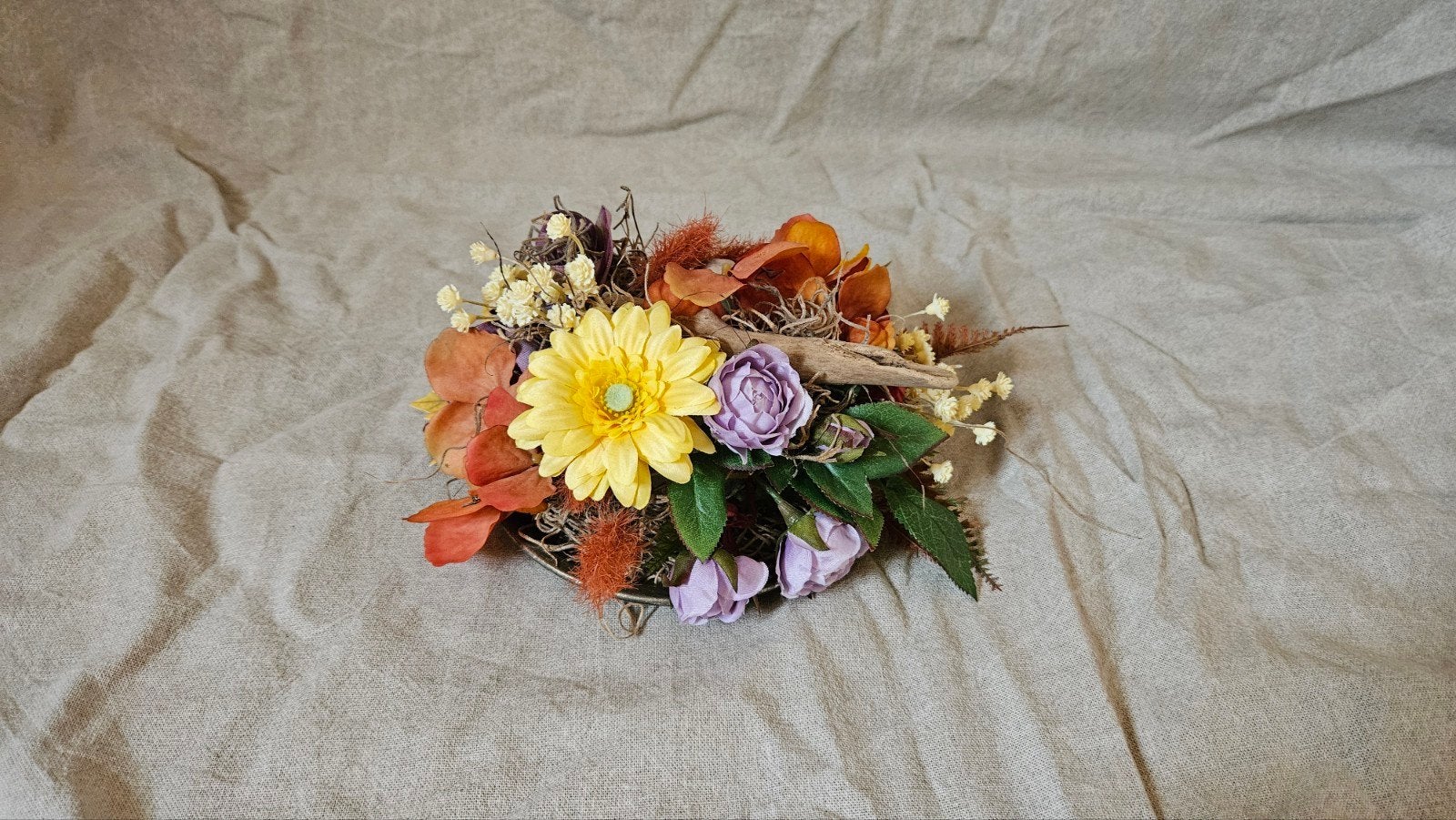 Bloemstuk van zijden bloemen, Ophalen, Nieuw, Bloemstuk