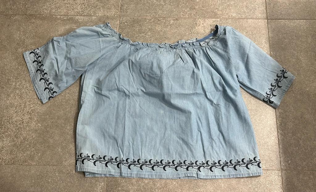 Liberty Island lichtblauwe blouse met print, Kleding | Dames, Blauw, Maat 46/48 (XL) of groter, Zo goed als nieuw, Liberty island