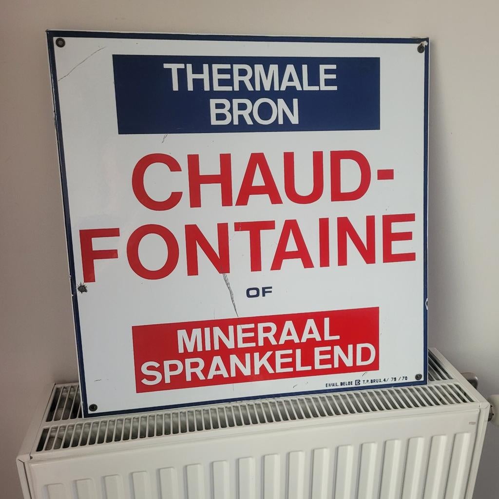 Ancienne plaque émaillée chaudefontaine, Collections, Enlèvement ou Envoi
