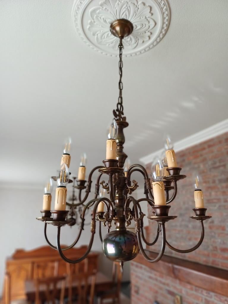 4 mooie lusters, Huis en Inrichting, Lampen | Kroonluchters, Zo goed als nieuw, Glas, Metaal, Ophalen