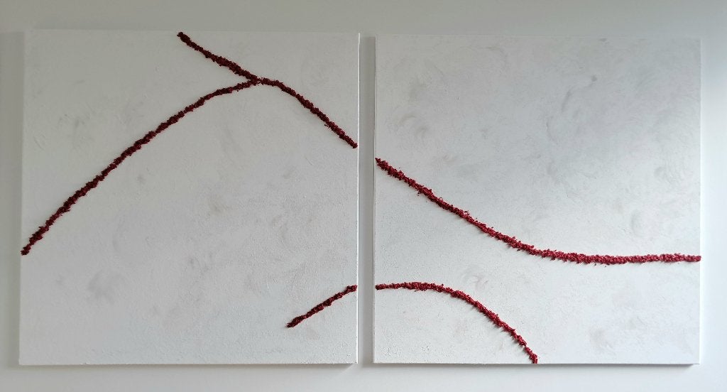 Abstract Modern Acryl canvas 1m*1m - 2 luik, Ophalen, Gesigneerd, Acrylverf, Abstract