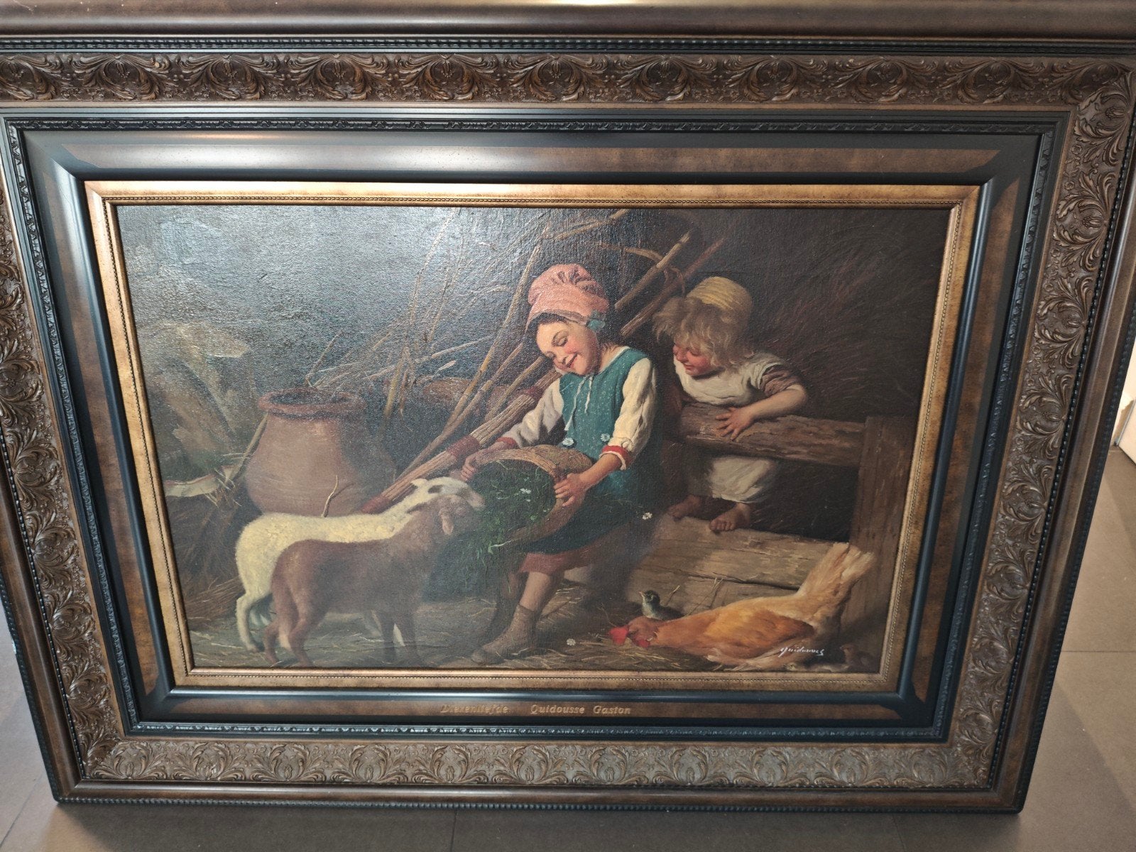 dierenliefde Gaston Quidousse (certificaat), Ophalen, Olieverf, Dieren, Doek