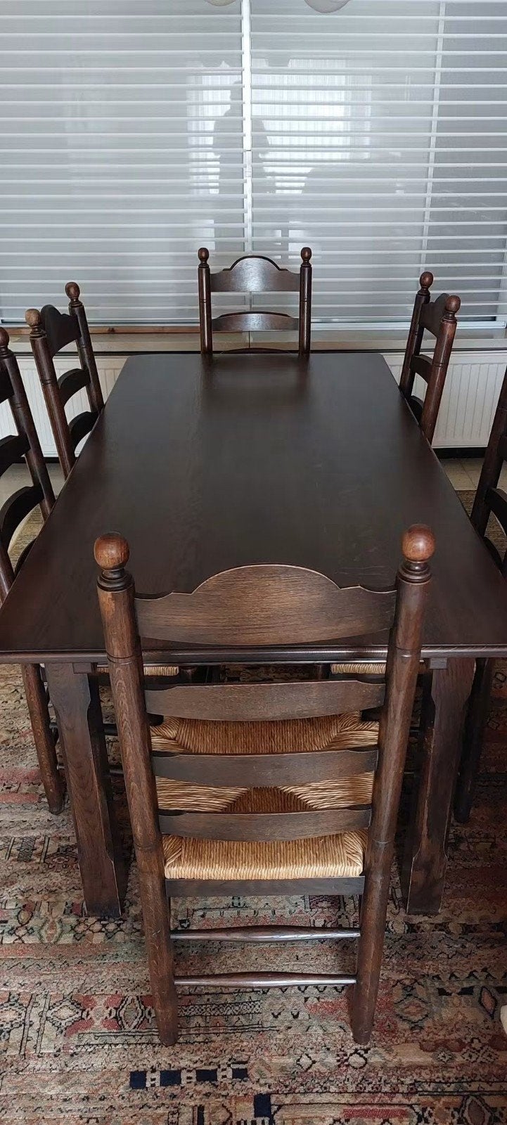 eetkamer in eik, Ophalen