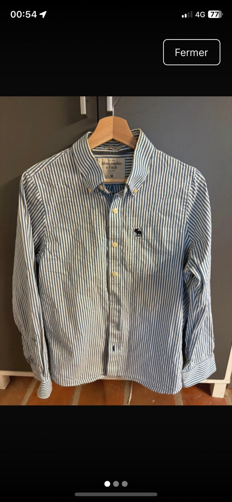 Abercrombie & Fitch M shirt, Kleding | Heren, Overhemden, Ophalen, Zo goed als nieuw, Wit